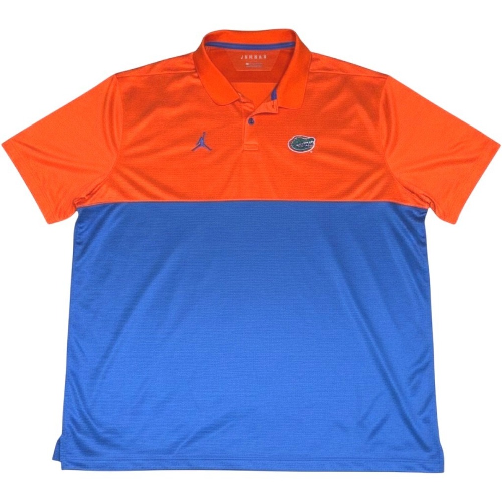 Jordan Brand Florida Gators Polo Shirt Mens 3XL Blue Orange Colorblock Coaches